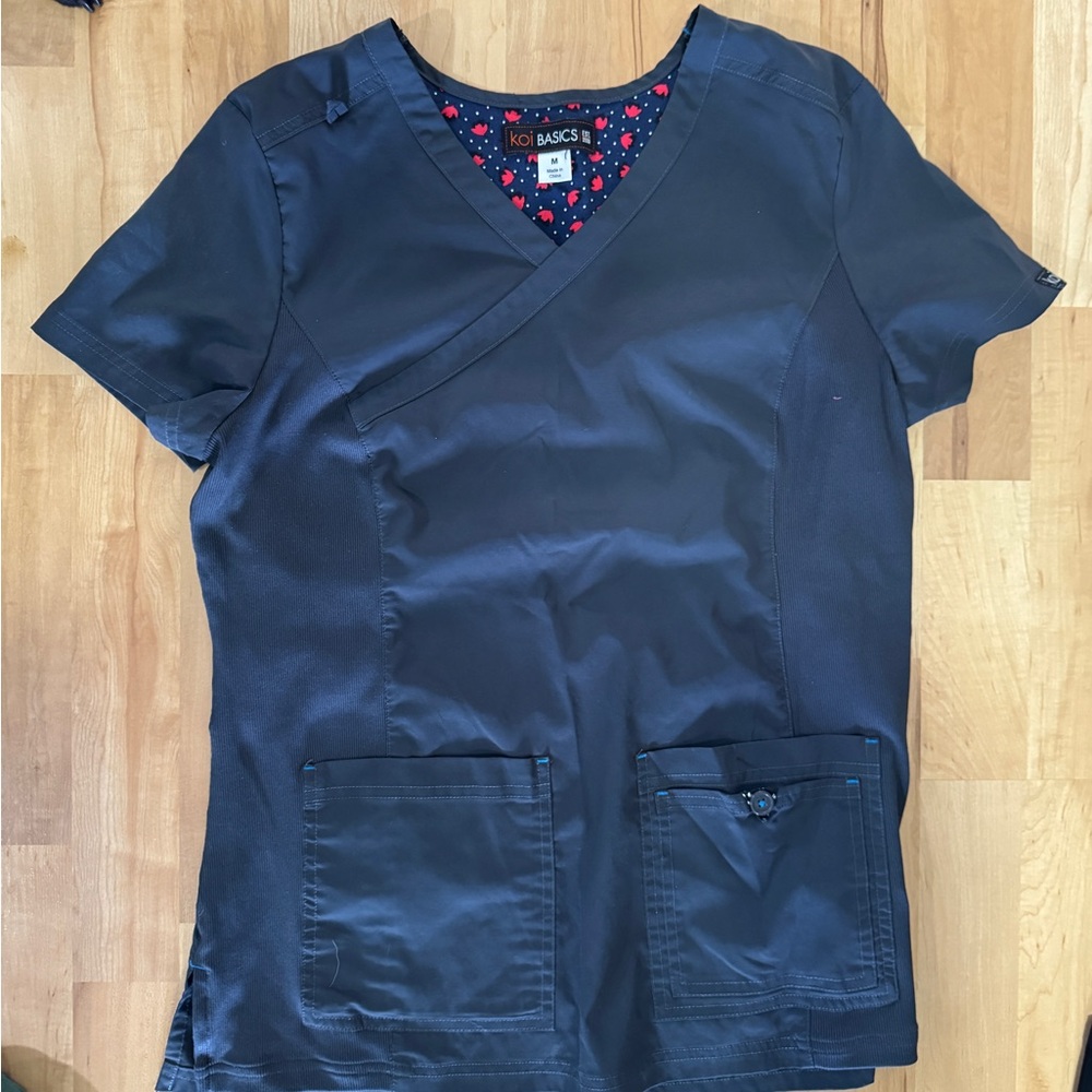 Women's Koi Grey Scrub Top